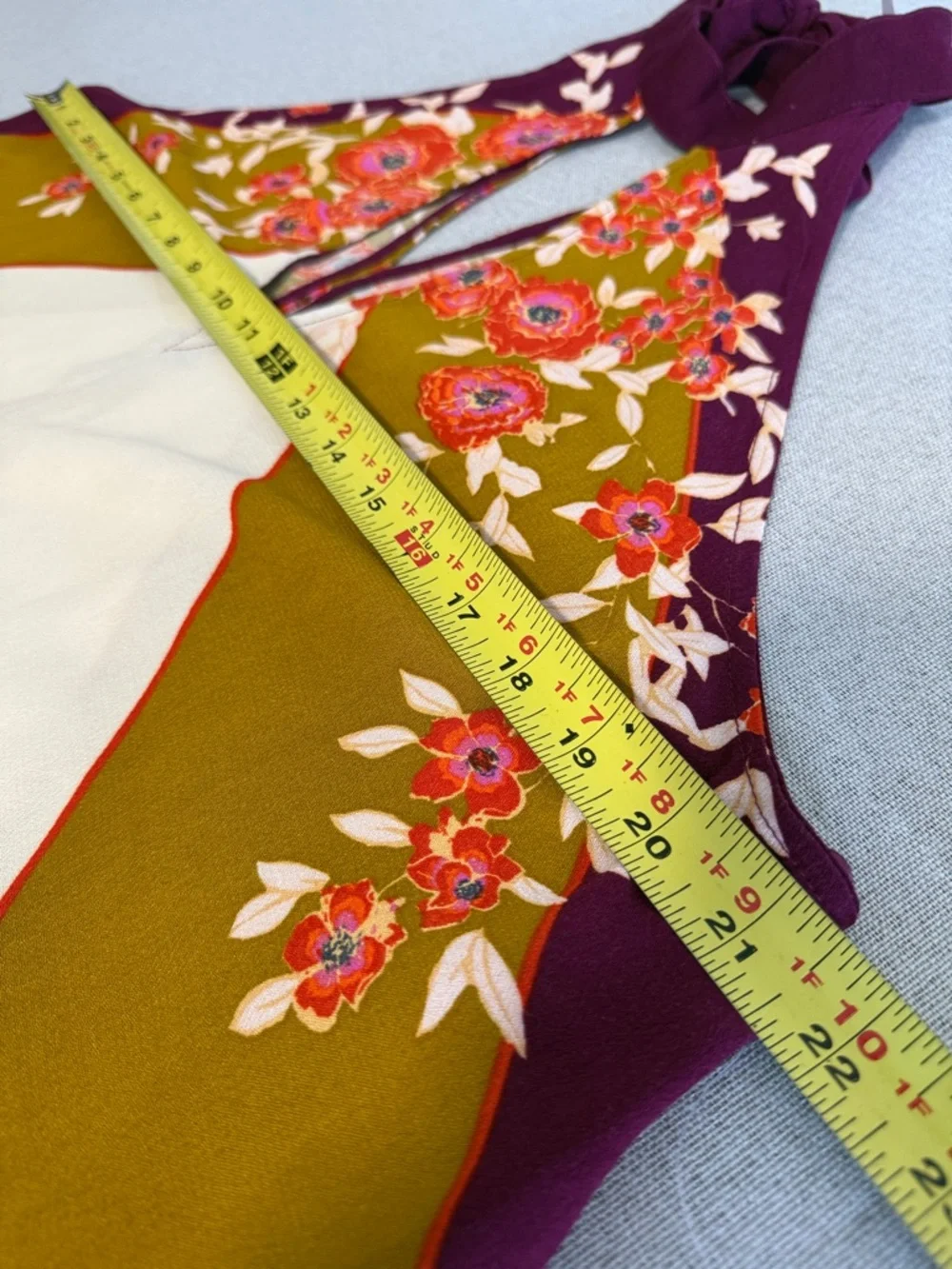 Free People Floral Halter Keyhole Tank in Cream, Tan & Purple SZXS - Picture 8 of 13